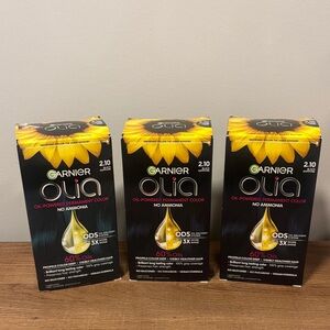 ❗️SALE ❗️ Garnier Olia Permanent Hair Dye Color 2.1 Black Sapphire, 3 NEW